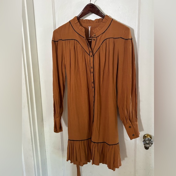 Free People Tan Long Sleeve Dress - Picture 1 of 1